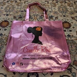 Camille Rose Pink Reusable Shopping Tote Bag Haircare Brand